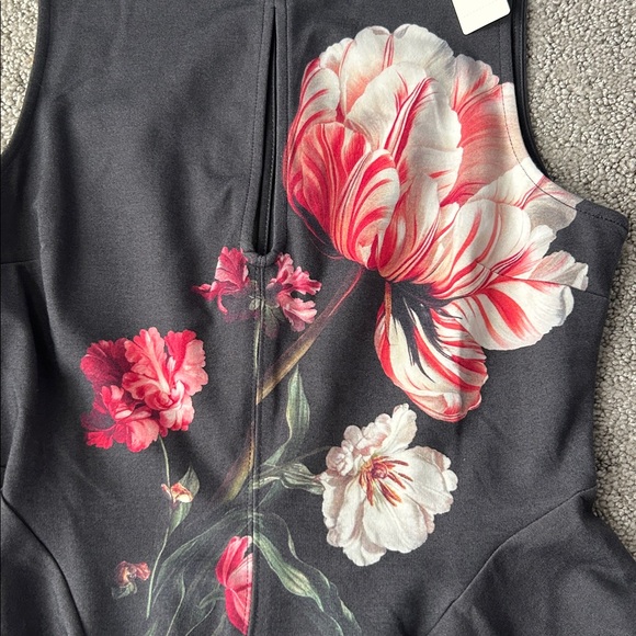 Maeve Night Watch Peplum Tank Top in Black Motif Floral Anthropologie Small NEW - Picture 11 of 12